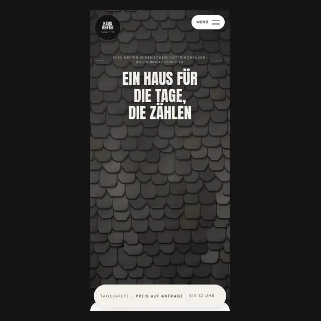 Haus Rentei: Startseite am Handy